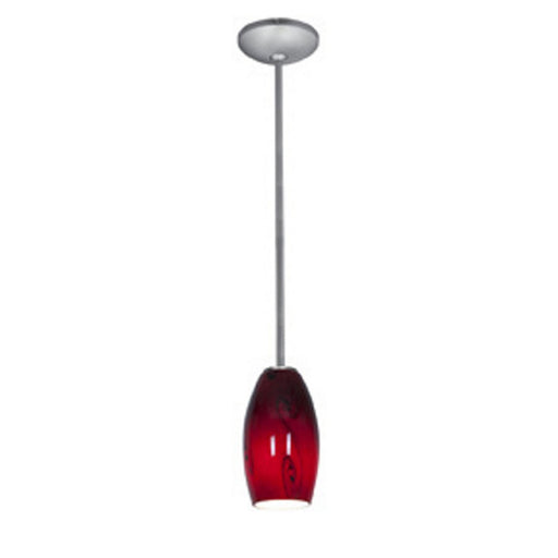 Merlot Stem Mini Pendant in Brushed Steel