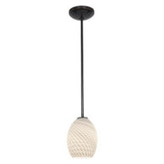 Brandy Firebird Stem Mini Pendant in Oil Rubbed Bronze