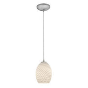Brandy Firebird Cable Mini Pendant in Brushed Steel