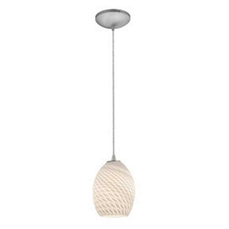 Brandy Firebird Cable Mini Pendant in Brushed Steel