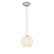 Japanese Lantern Cable Mini Pendant in Brushed Steel