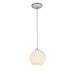 Japanese Lantern One Light Pendant in Brushed Steel