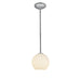 Japanese Lantern One Light Pendant in Brushed Steel