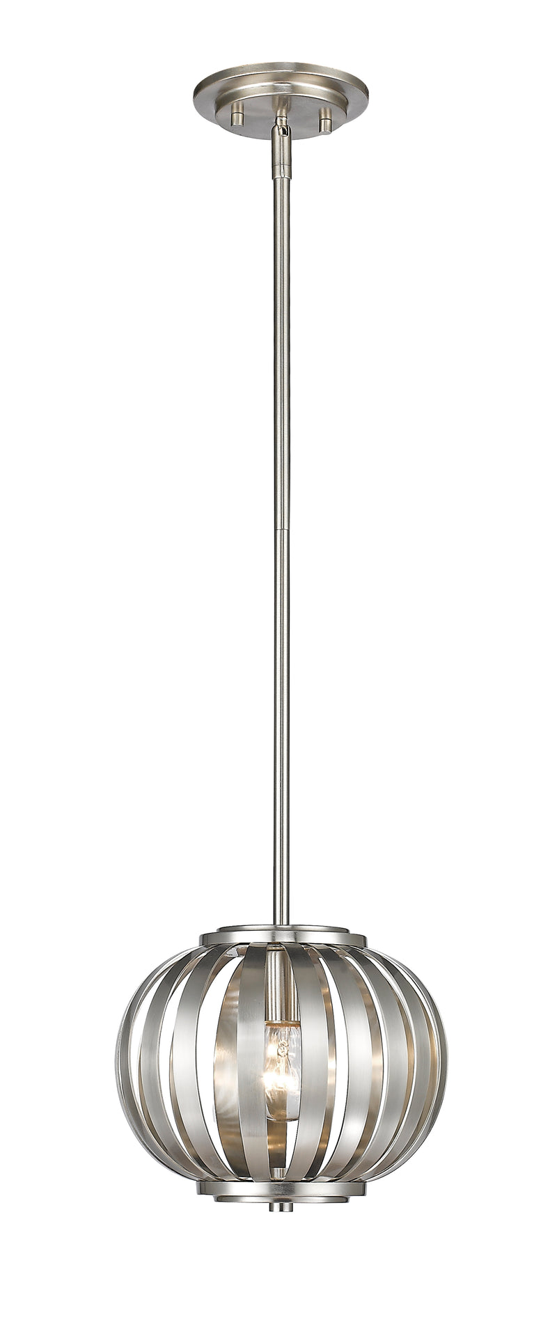 Moundou 1 Light 8" Pendant in Brushed Nickel