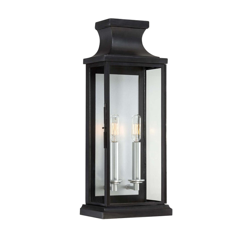Brooke 2-Light Outdoor Wall Lantern in Matte Black