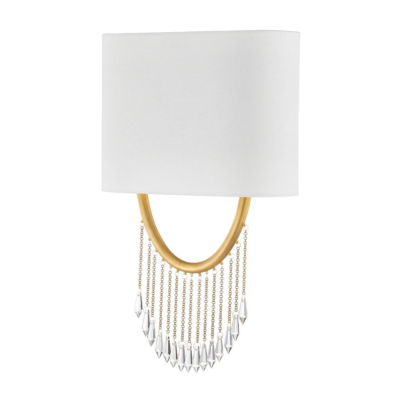 Francesca 2-Light Wall Sconce in Vintage Brass