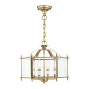 Livingston 4-Light Convertible Chandelier / Semi-Flush Mount in Antique Brass