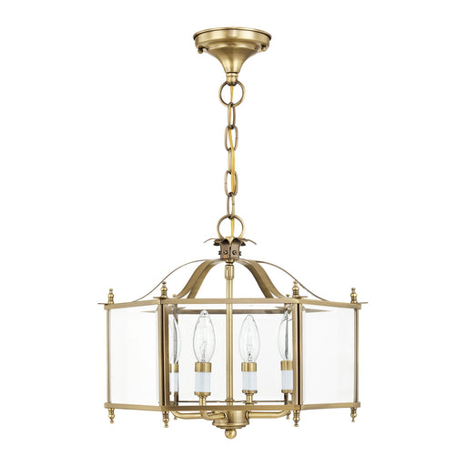 Livingston 4-Light Convertible Chandelier / Semi-Flush Mount in Antique Brass