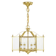 Livingston 4-Light Convertible Chandelier / Semi-Flush Mount in Polished Brass