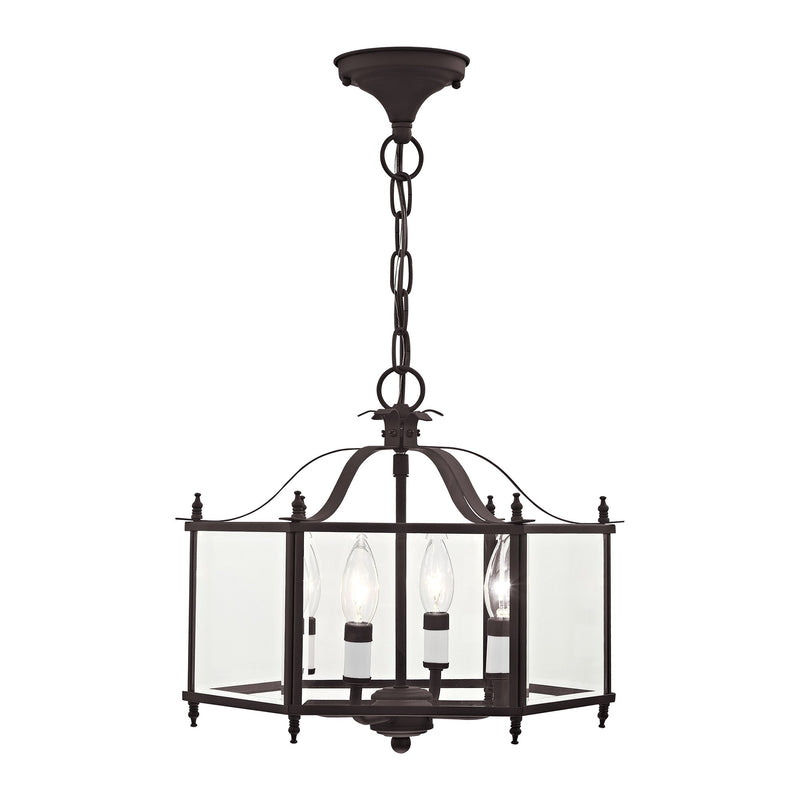 Livingston 4-Light Convertible Chandelier / Semi-Flush Mount in Bronze