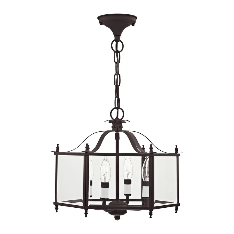 Livingston 4-Light Convertible Chandelier / Semi-Flush Mount in Bronze