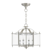 Livingston 4-Light Convertible Chandelier / Semi-Flush Mount in Brushed Nickel