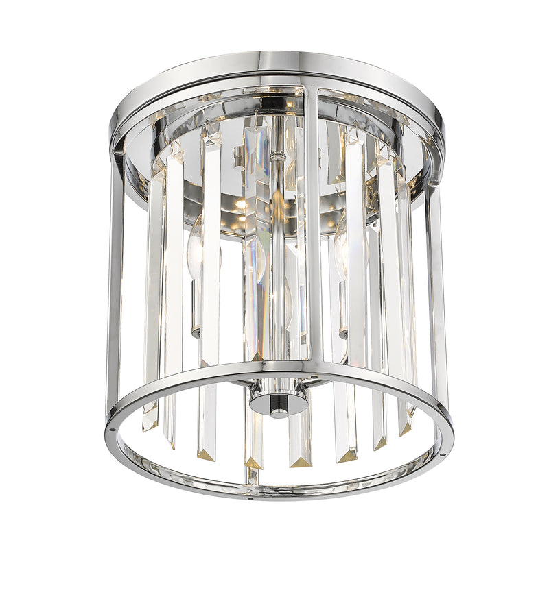 Monarch 3 Light 12" Flush Mount in Chrome