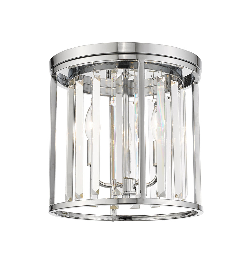 Monarch 3 Light 12" Flush Mount in Chrome