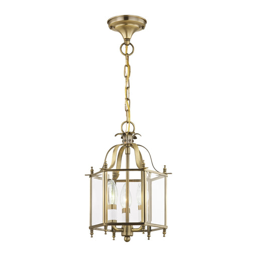 Livingston 3-Light Convertible Chandelier / Semi-Flush Mount in Antique Brass