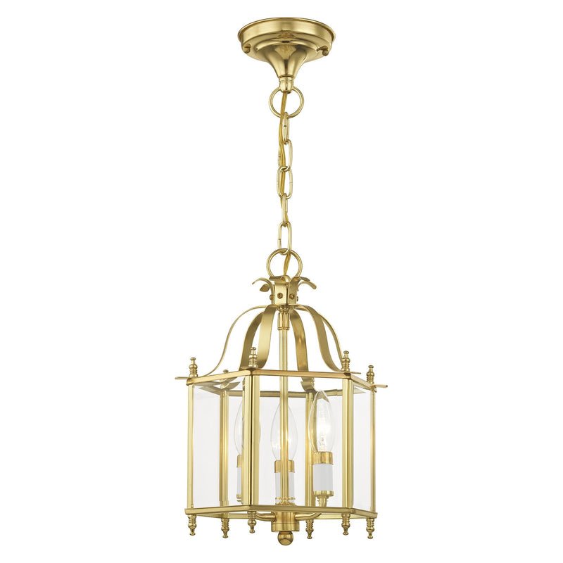 Livingston 3-Light Convertible Chandelier / Semi-Flush Mount in Polished Brass
