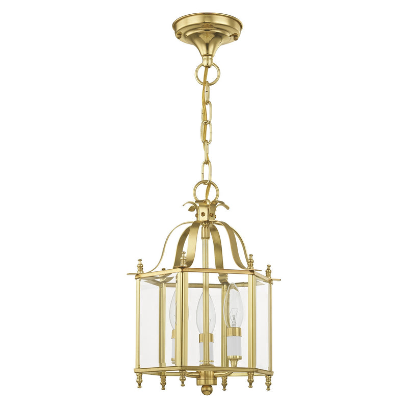 Livingston 3-Light Convertible Chandelier / Semi-Flush Mount in Polished Brass