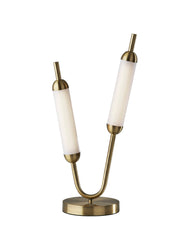 Pierce 2-Light LED Table Lamp in Antique Brass