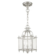 Livingston 3-Light Convertible Chandelier / Semi-Flush Mount in Brushed Nickel