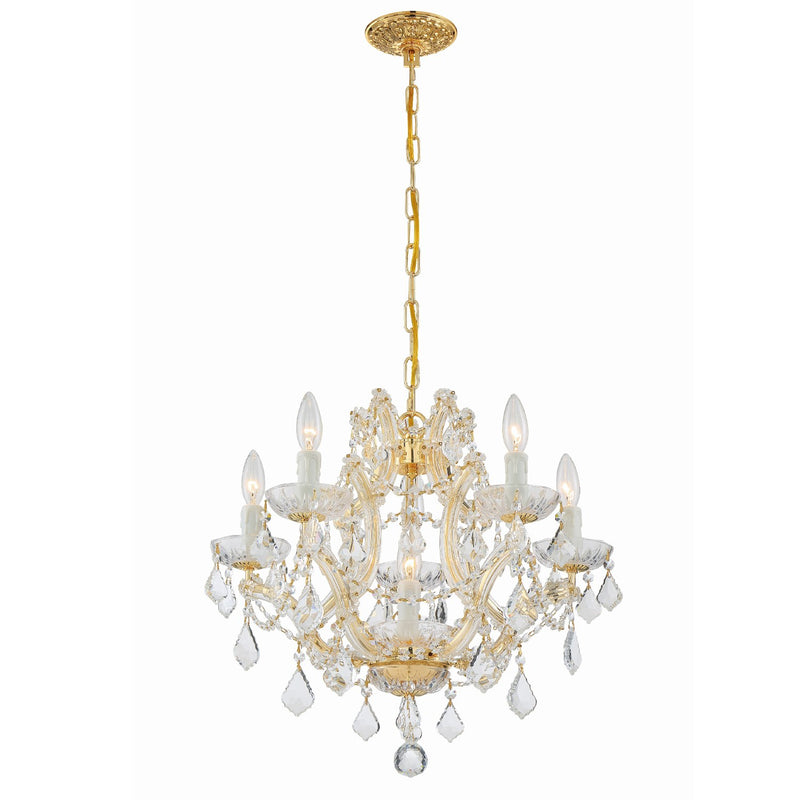 Maria Theresa 6 Light 20" Chandelier in Gold
