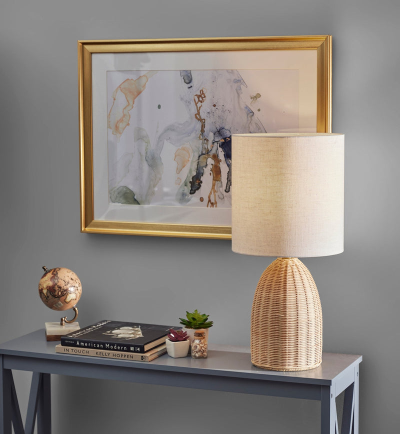 Bali 24" Table Lamp in Light Rattan