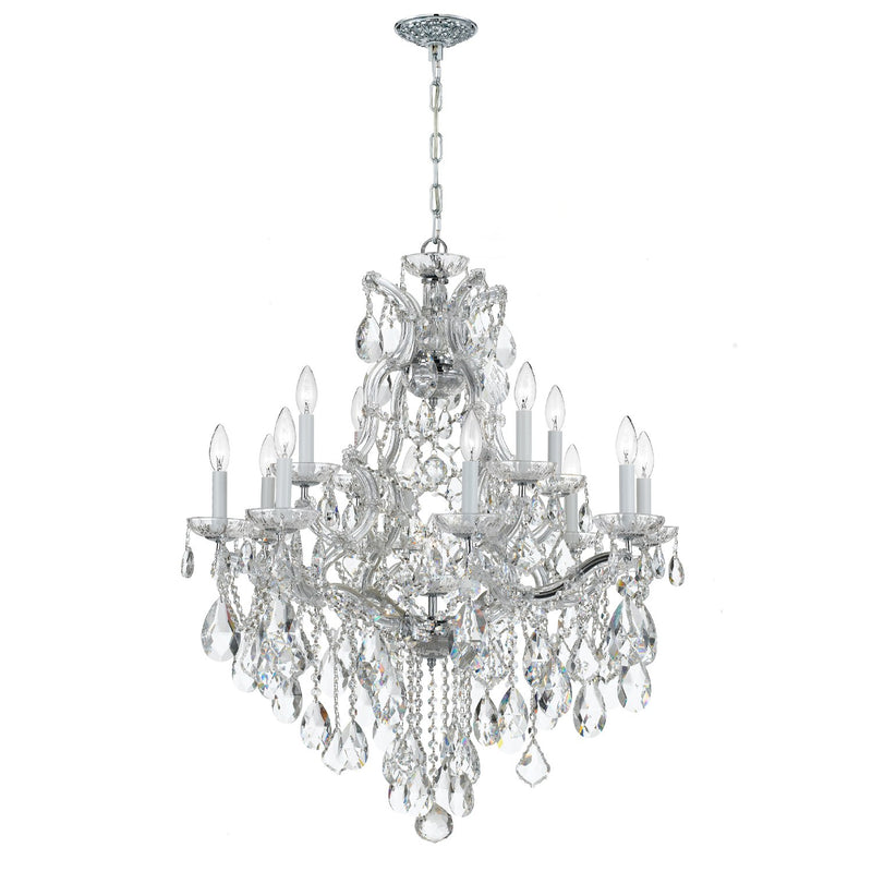 Maria Theresa 13 Light 28" Chandelier in Polished Chrome