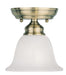 Essex 1 Light Ceiling Mount in Antique Brass