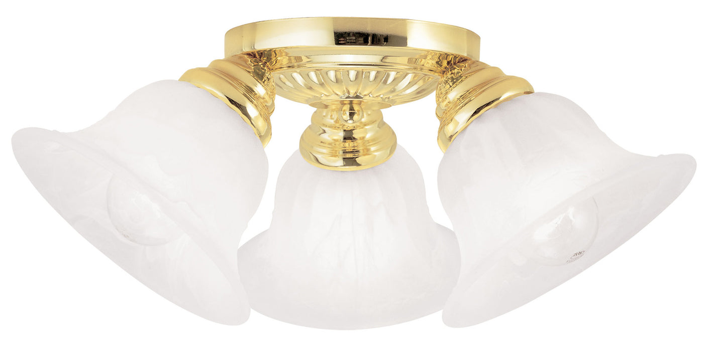 Edgemont 3 Light Ceiling Mount in Polished Brass
