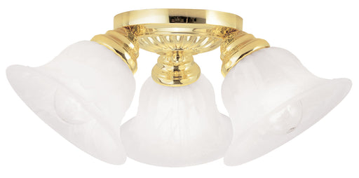 Edgemont 3 Light Ceiling Mount in Polished Brass