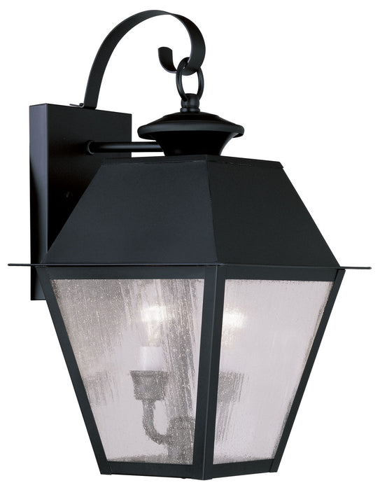 Mansfield 2 Light Outdoor Wall Lantern in Black