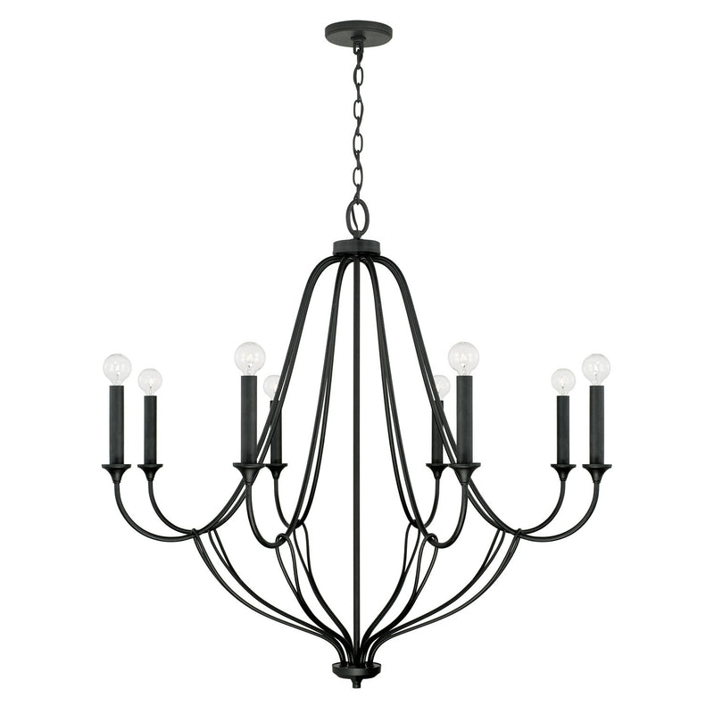 Bentley 8-Light Chandelier in Black Iron