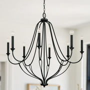 Bentley 8-Light Chandelier in Black Iron