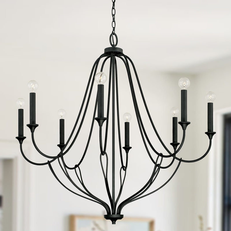 Bentley 8-Light Chandelier in Black Iron