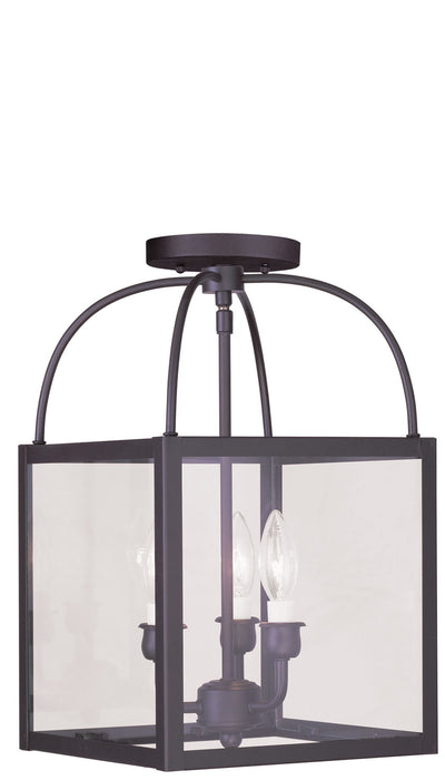 Milford 3 Light Convertible Mini Pendant/Ceiling Mount in Bronze