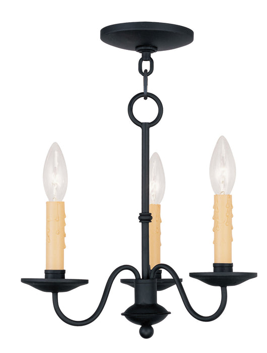 Heritage 3 Light Mini Chandelier in Black