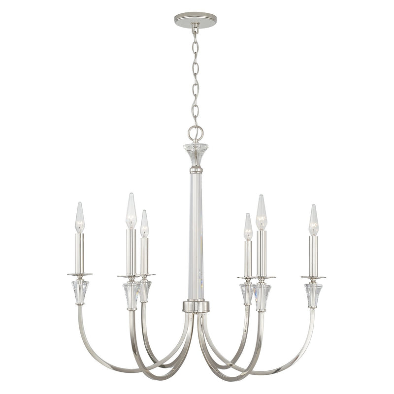 Laurent 6-Light Chandelier in Polished Nickel