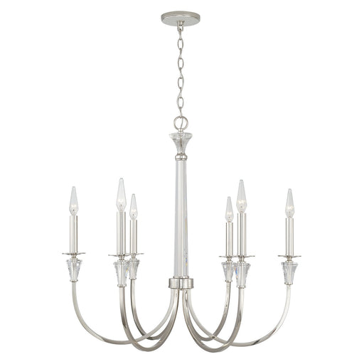 Laurent 6-Light Chandelier in Polished Nickel