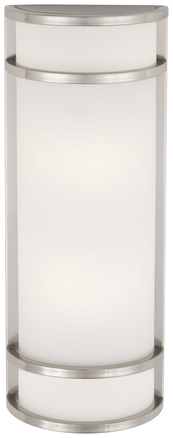 Bay View 2-Light Pocket Lantern in Brushed Stainless Steel & Etched Opal Glass