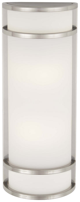 Bay View 2-Light Pocket Lantern in Brushed Stainless Steel & Etched Opal Glass