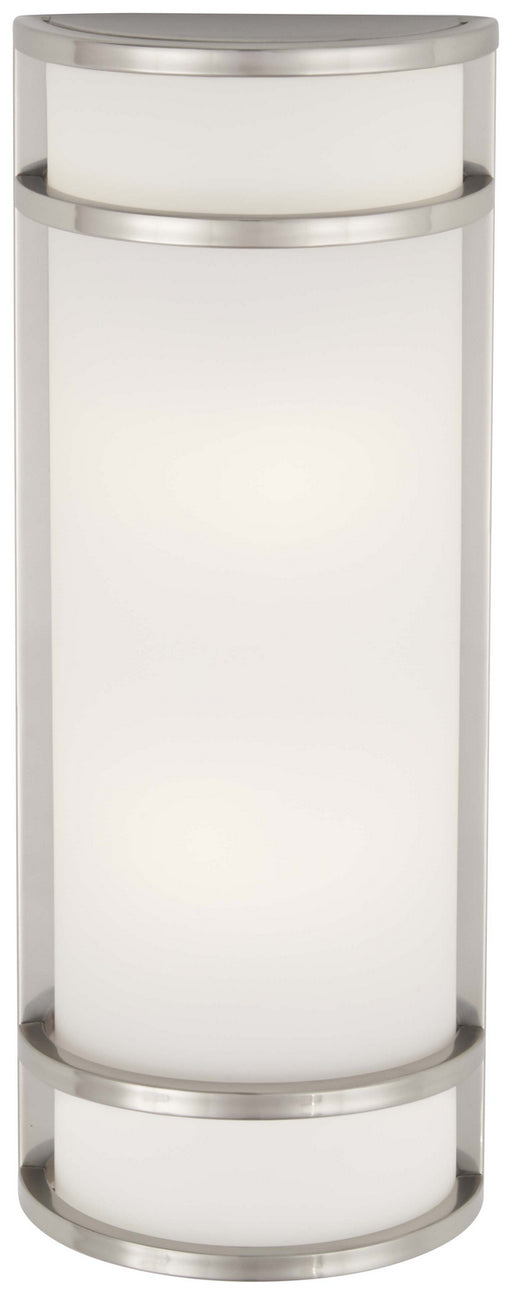 Bay View 2-Light Pocket Lantern in Brushed Stainless Steel & Etched Opal Glass