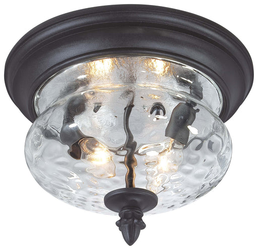 Ardmore 2-Light Flush Mount in Coal & Clear Hammered Glass - Lamps Expo
