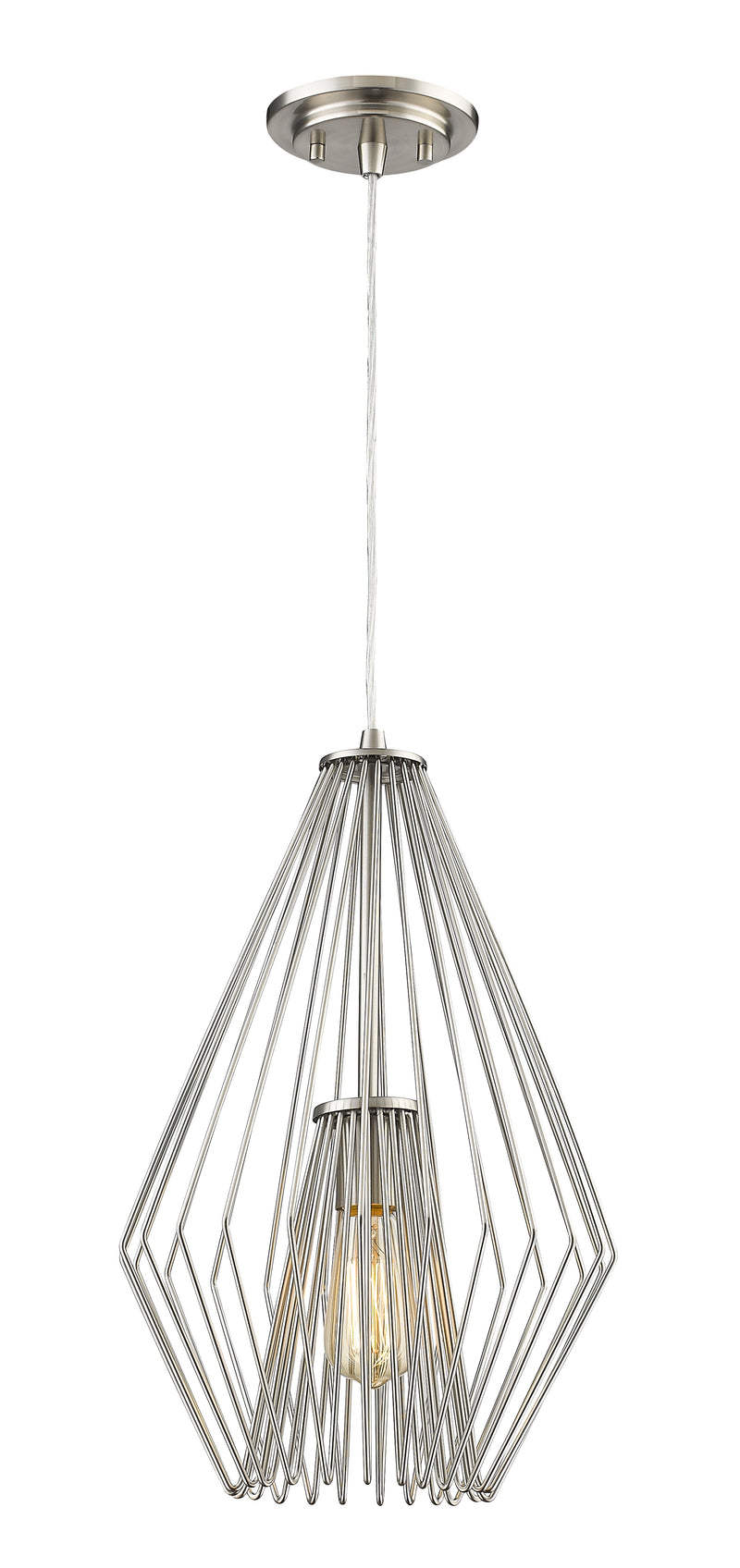 Quintus 1 Light 12.25" Pendant in Brushed Nickel