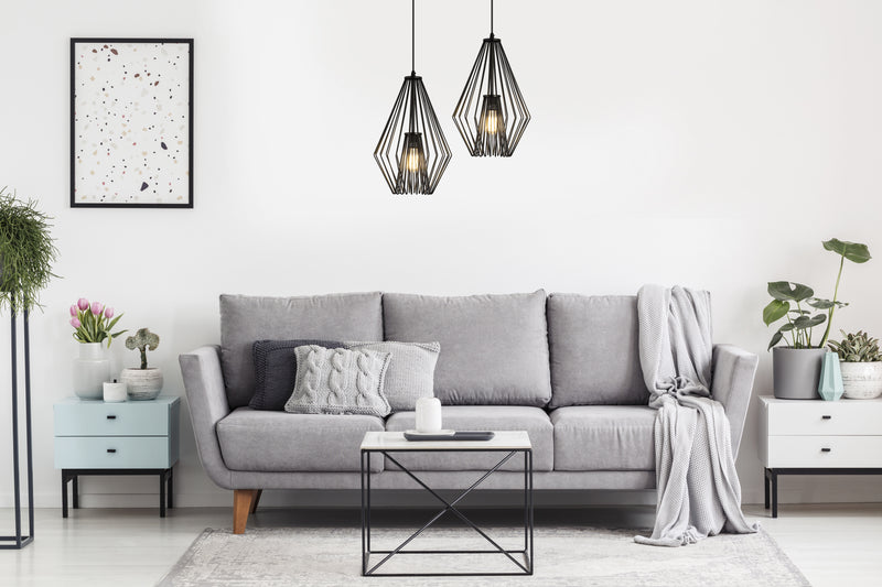 Quintus 1 Light 12.25" Pendant in Matte Black in a room setting