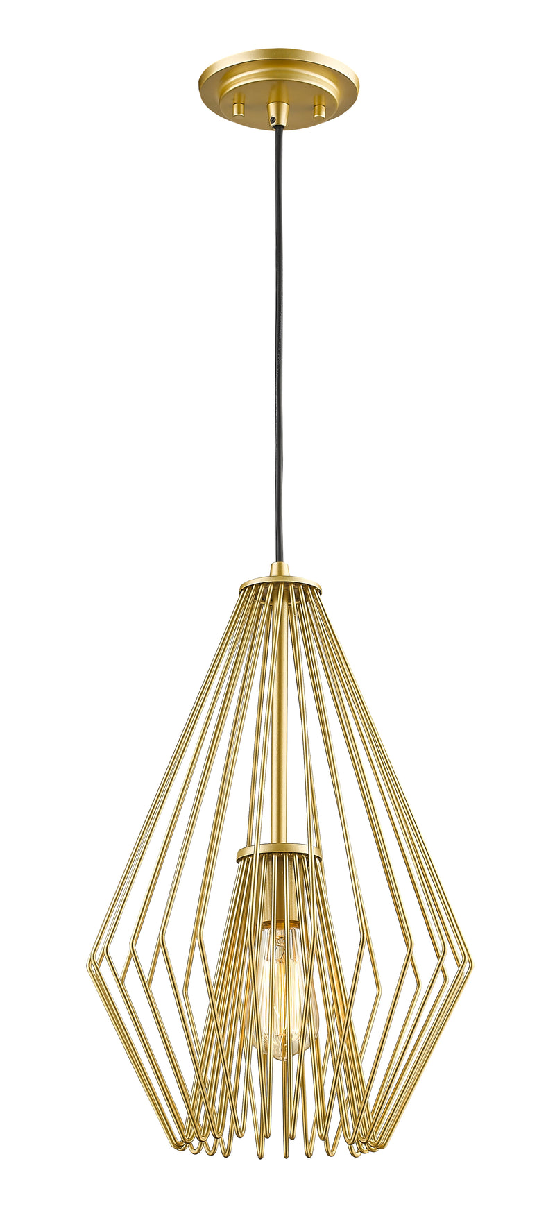 Quintus 1 Light 12.25" Pendant in Metallic Gold
