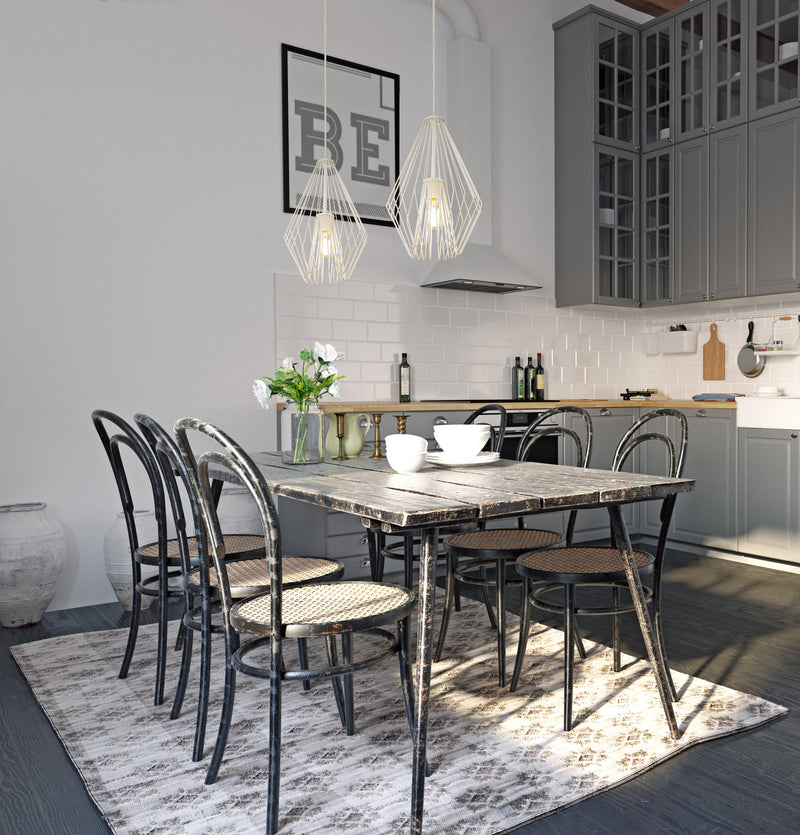 Quintus 1 Light 12.25" Pendant in Gloss White in a room setting