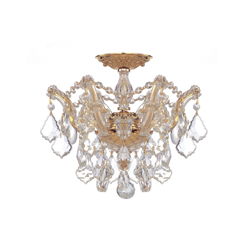Maria Theresa 3 Light 13.5" Semi Flush Mount in Gold
