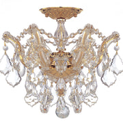 Maria Theresa 3 Light 13.5" Semi Flush Mount in Gold
