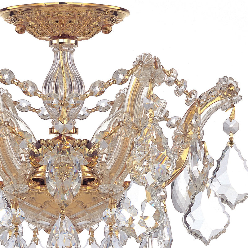 Maria Theresa 3 Light 13.5" Semi Flush Mount in Gold