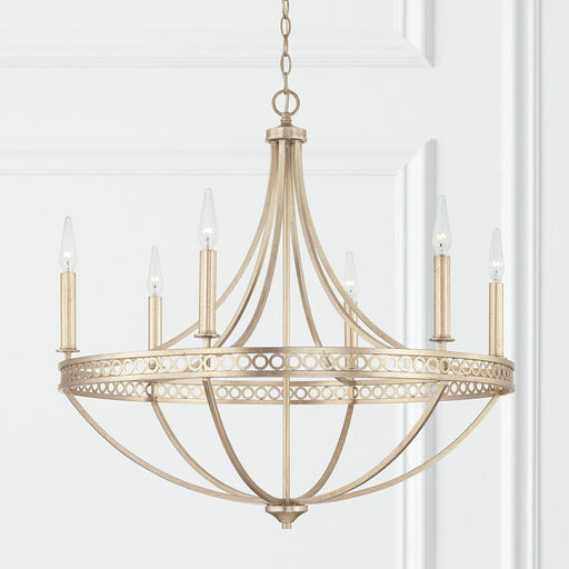 Isabella 6-Light Chandelier in Winter Gold