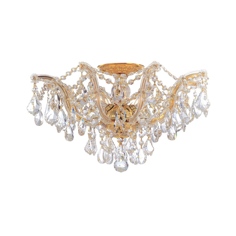 Maria Theresa 5 Light 19" Semi Flush Mount in Gold